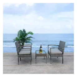 Kirklands Home Outdoor Sets|Wicker Frame 4-pc. Outdoor Living Set Gray