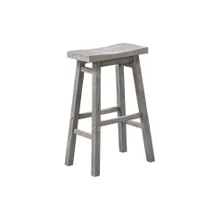 Kirklands Home Bar Stools & Counter Height Stools|Wire Brush Saddle Bar Stools, Set of 2 Gray