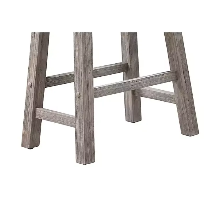 Kirklands Home Bar Stools & Counter Height Stools|Wire Brush Saddle Bar Stools, Set of 2 Gray