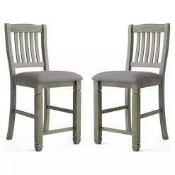 Kirklands Home Bar Stools & Counter Height Stools|Wire-Brushed Noreste Counter Stools, Set of 2 Gray