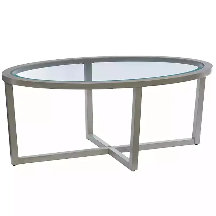 Kirklands Home Coffee Tables|Wood & Glass Top 3-pc. Table Set Gray