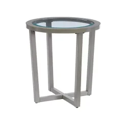 Kirklands Home Coffee Tables|Wood & Glass Top 3-pc. Table Set Gray