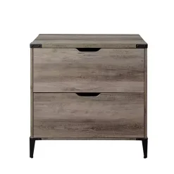 Kirklands Home Office Furniture|Wood and Iron Accent Filing Cabinet Gray