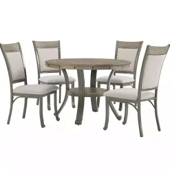 Kirklands Home Dining Sets|Wood and Upholstered Chairs 5-pc. Dining Set Gray