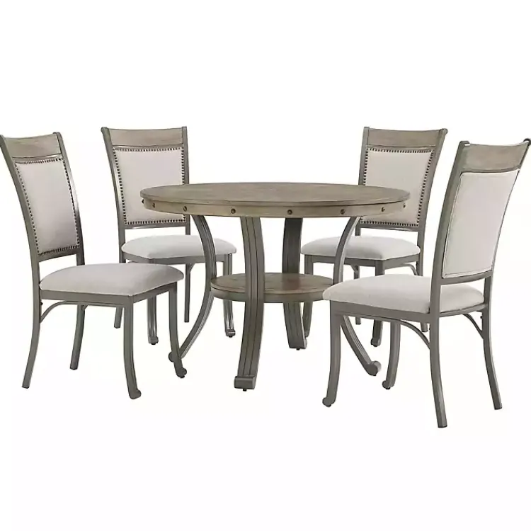 Kirklands Home Dining Sets|Wood and Upholstered Chairs 5-pc. Dining Set Gray