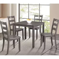 Kirklands Home Dining Sets|Wood Brooke 5-pc. Dining Furniture Set Gray