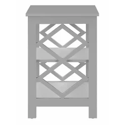 Kirklands Home Accent & End Tables|Wood Diamond 2-Tier Accent Table Gray
