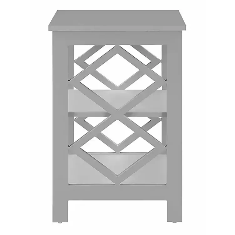 Kirklands Home Accent & End Tables|Wood Diamond 2-Tier Accent Table Gray