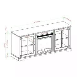 Kirklands Home Tv Stands & Media Consoles|Wood 2-Door LED Fireplace Cabinet Gray