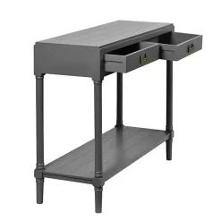 Kirklands Home Console Tables|Wood 2-Drawer Layla Console Table Gray