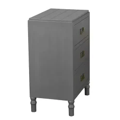 Kirklands Home Nightstands|Wood 3-Drawer Layla Nightstand Gray