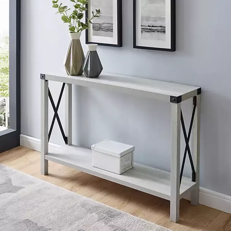 Kirklands Home Entryway Furniture|Wood Farmhouse Console Table Gray