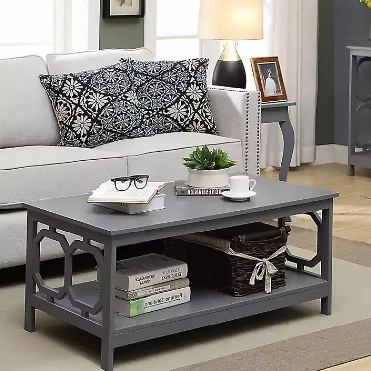 Kirklands Home Coffee Tables|Wood Geometric Sides Coffee Table Gray