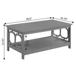 Kirklands Home Coffee Tables|Wood Geometric Sides Coffee Table Gray