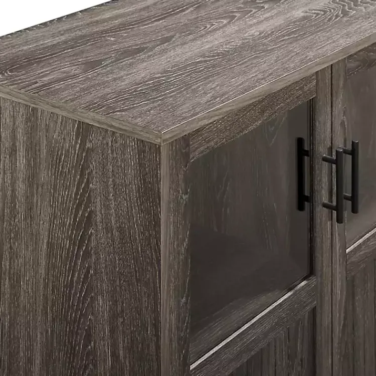Kirklands Home Cabinets & Sideboards|Wood Glass Windows Storage Cabinet Gray