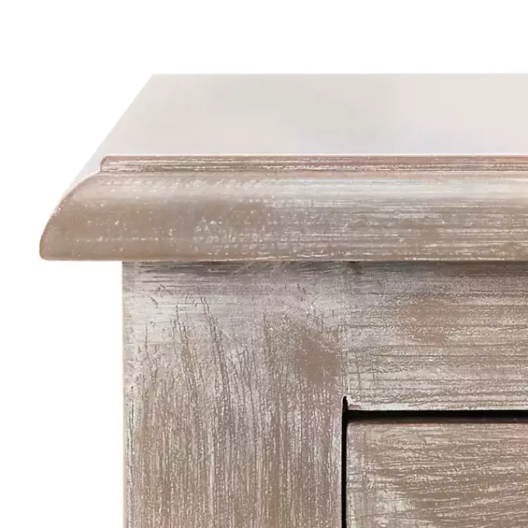 Kirklands Home Accent & End Tables|Wood Side Table with Baskets Gray