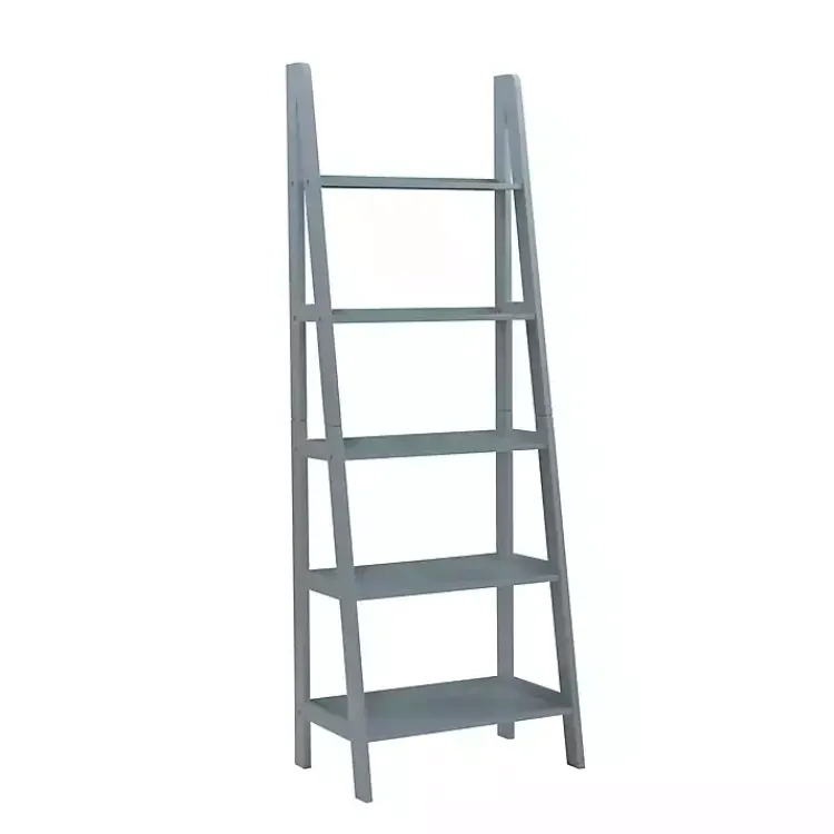 Kirklands Home Bookshelves|Wood 5-Tier Ladder Bookshelf Gray