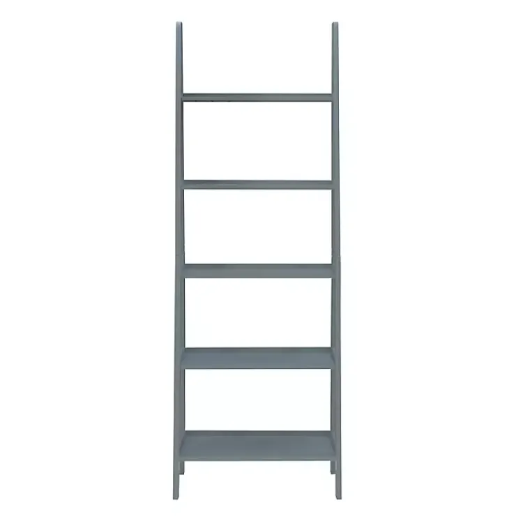 Kirklands Home Bookshelves|Wood 5-Tier Ladder Bookshelf Gray