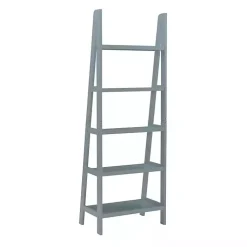 Kirklands Home Bookshelves|Wood 5-Tier Ladder Bookshelf Gray