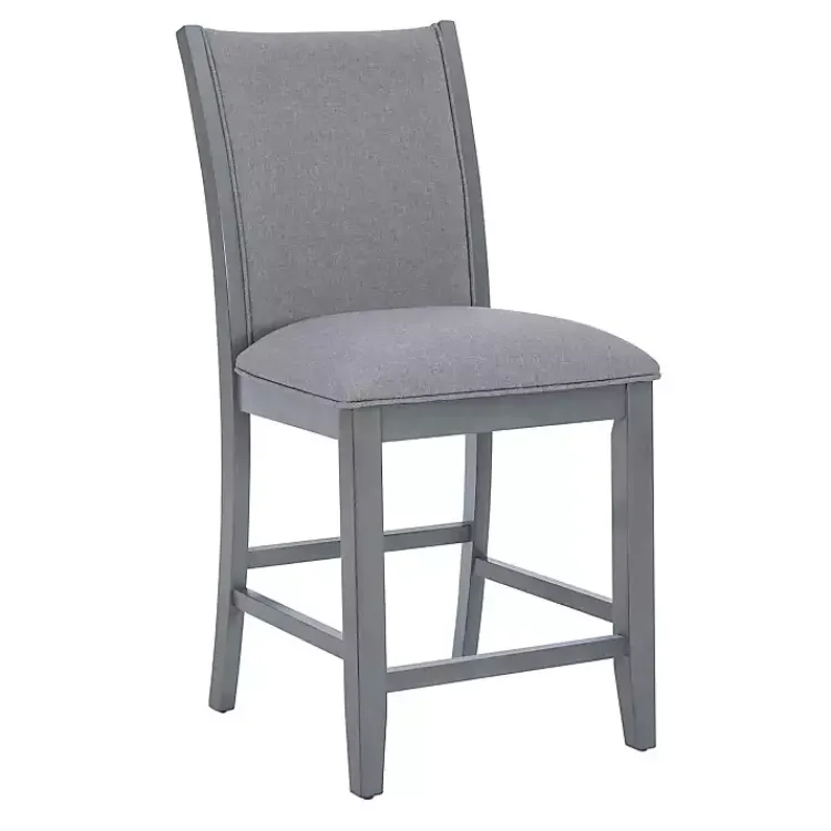 Kirklands Home Bar Stools & Counter Height Stools|Wood Upholstered Counter Stools, Set of 2 Gray