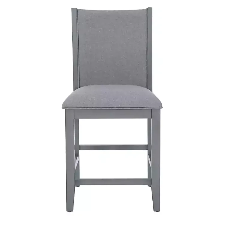 Kirklands Home Bar Stools & Counter Height Stools|Wood Upholstered Counter Stools, Set of 2 Gray
