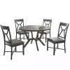 Kirklands Home Dining Sets|Gray Wood Upholstered 5-pc. Dining Set