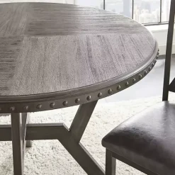 Kirklands Home Dining Sets|Gray Wood Upholstered 5-pc. Dining Set