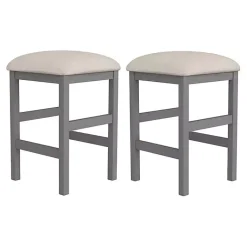 Kirklands Home Bar Stools & Counter Height Stools|Wood Upholstered Seat 2-pc. Counter Stool Set Gray