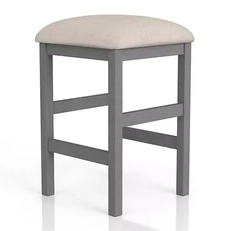 Kirklands Home Bar Stools & Counter Height Stools|Wood Upholstered Seat 2-pc. Counter Stool Set Gray