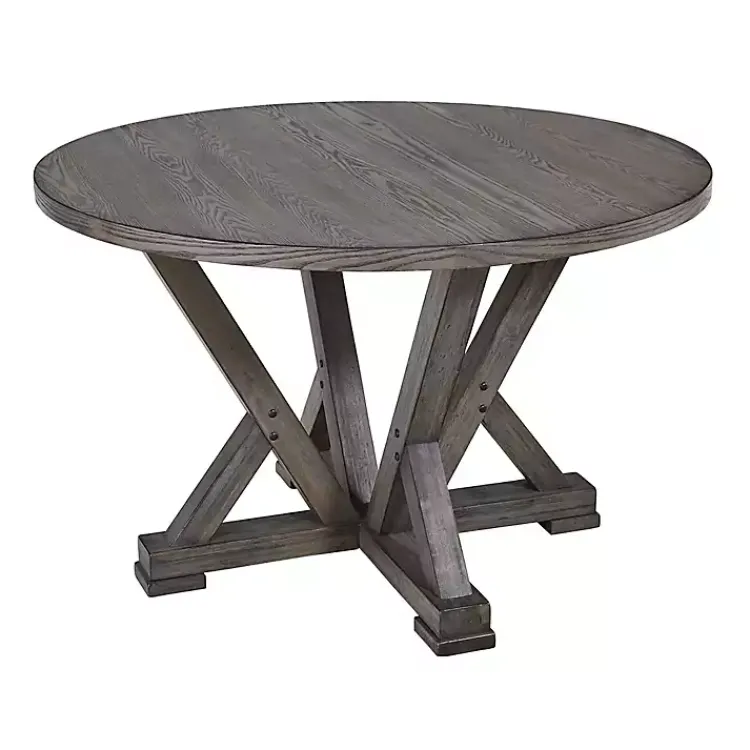 Kirklands Home Dining Tables|Gray Wooden Fiji Round Dining Table