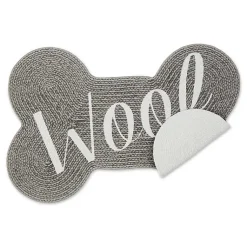 Kirklands Home Kitchen & Floor Mats|Gray Woof Bone Pet Bowl Mat