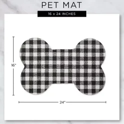 Kirklands Home Kitchen & Floor Mats|Gray Woof Bone Pet Bowl Mat