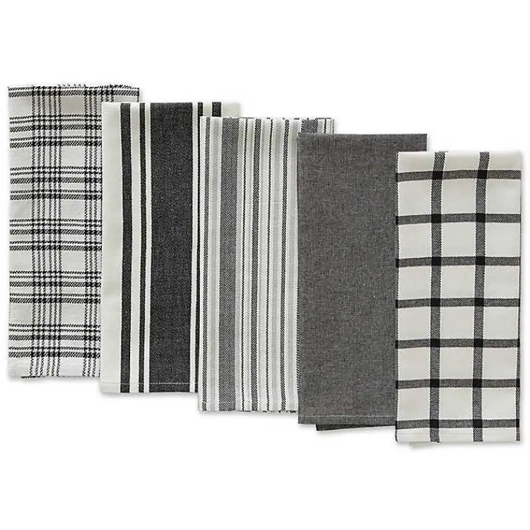 Kirklands Home Kitchen Accessories|Gray Woven Dish Towels, Set of 5