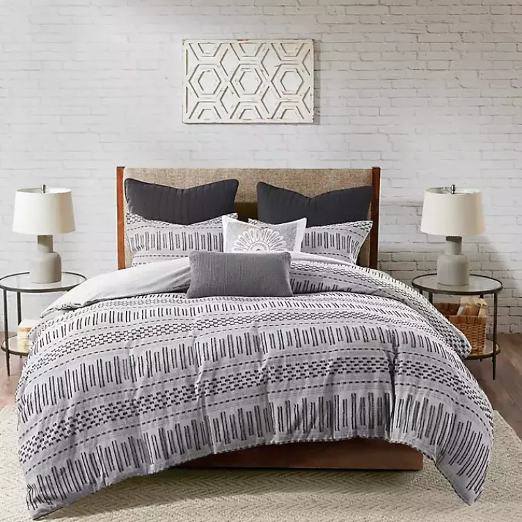 Kirklands Home Comforters|Woven Jacquard California King Comforter Set Gray