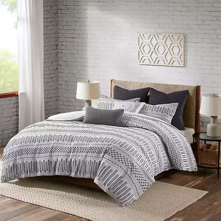 Kirklands Home Comforters|Woven Jacquard California King Comforter Set Gray