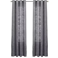 Kirklands Home Curtains & Drapes|Woven Single Curtain Panel, 84 in. Gray