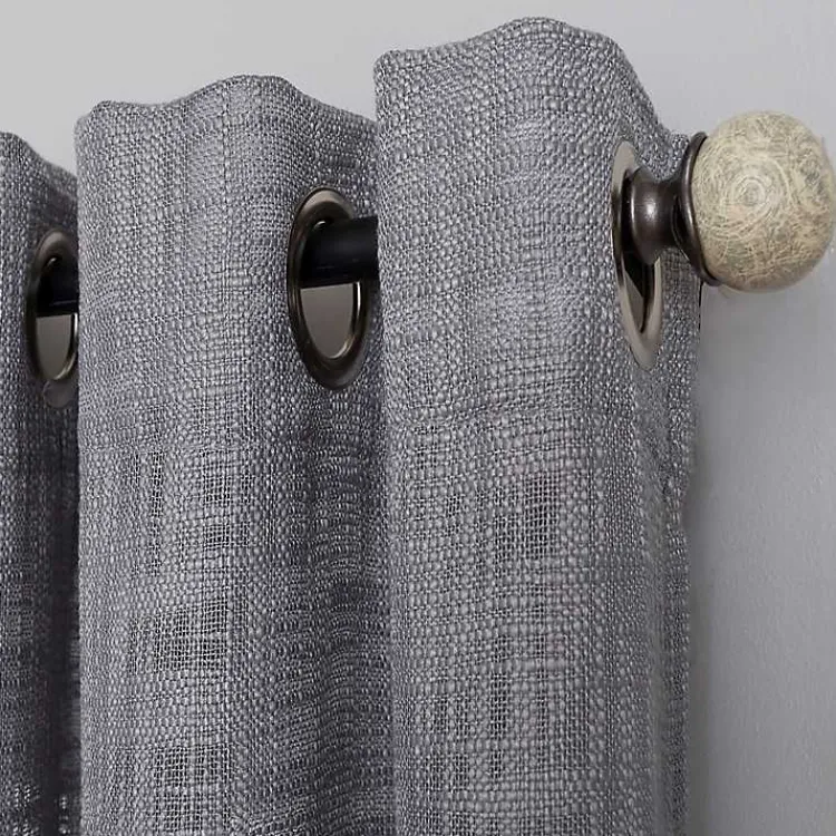 Kirklands Home Curtains & Drapes|Woven Single Curtain Panel, 84 in. Gray