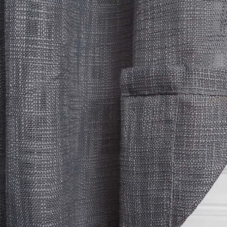Kirklands Home Curtains & Drapes|Woven Single Curtain Panel, 84 in. Gray