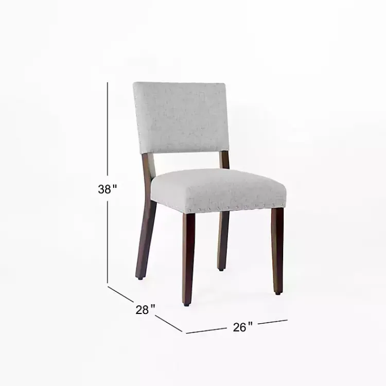 Kirklands Home Dining Chairs|Woven Upholstered Dining Chairs, Set of 2 Gray