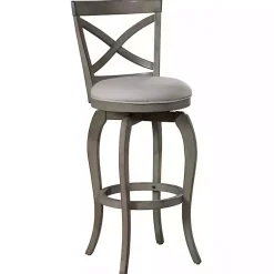 Kirklands Home Bar Stools & Counter Height Stools|X-Back Swivel Bar Stool Gray