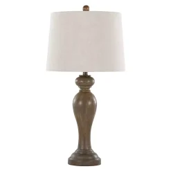 Kirklands Home Table Lamps|Gray-Brown Spindle Table Lamps, Set of 2 Tan