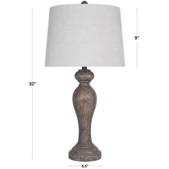 Kirklands Home Table Lamps|Gray-Brown Spindle Table Lamps, Set of 2 Tan