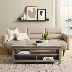 Kirklands Home Coffee Tables|wash Grooved Side Panel Coffee Table Gray