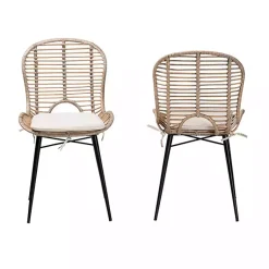 Kirklands Home Dining Chairs|Graywash Rattan Brenna Dining Chairs, Set of 2