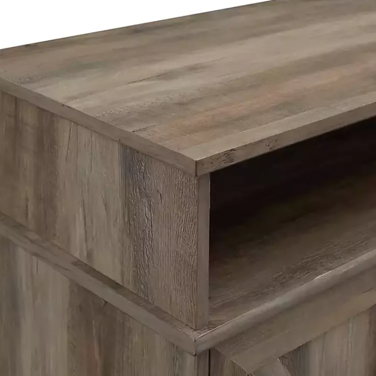 Kirklands Home Tv Stands & Media Consoles|Graywash Rustic Fireplace Cabinet Brown