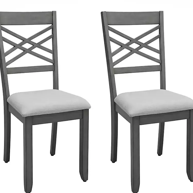 Kirklands Home Dining Chairs|Graywash Wood X-Back Dining Chairs, Set of 2 White