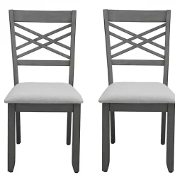 Kirklands Home Dining Chairs|Graywash Wood X-Back Dining Chairs, Set of 2 White