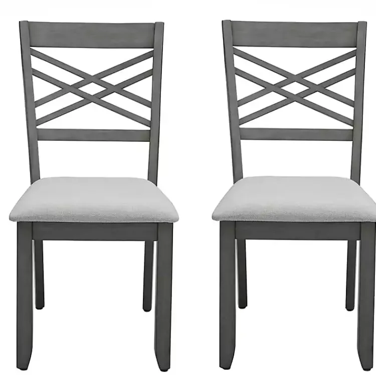 Kirklands Home Dining Chairs|Graywash Wood X-Back Dining Chairs, Set of 2 White