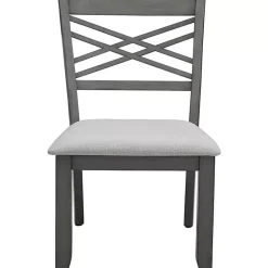 Kirklands Home Dining Chairs|Graywash Wood X-Back Dining Chairs, Set of 2 White