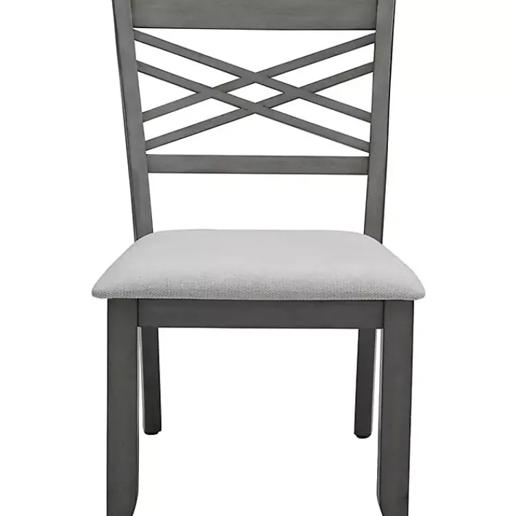 Kirklands Home Dining Chairs|Graywash Wood X-Back Dining Chairs, Set of 2 White
